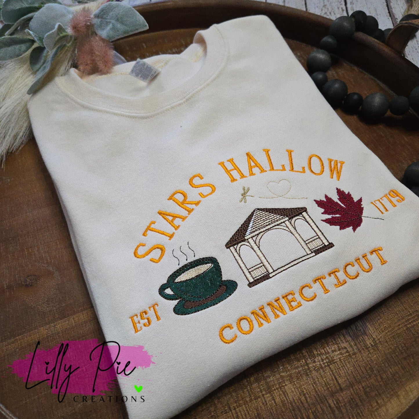 Stars Hallow Embroidered Fall Sweatshirt