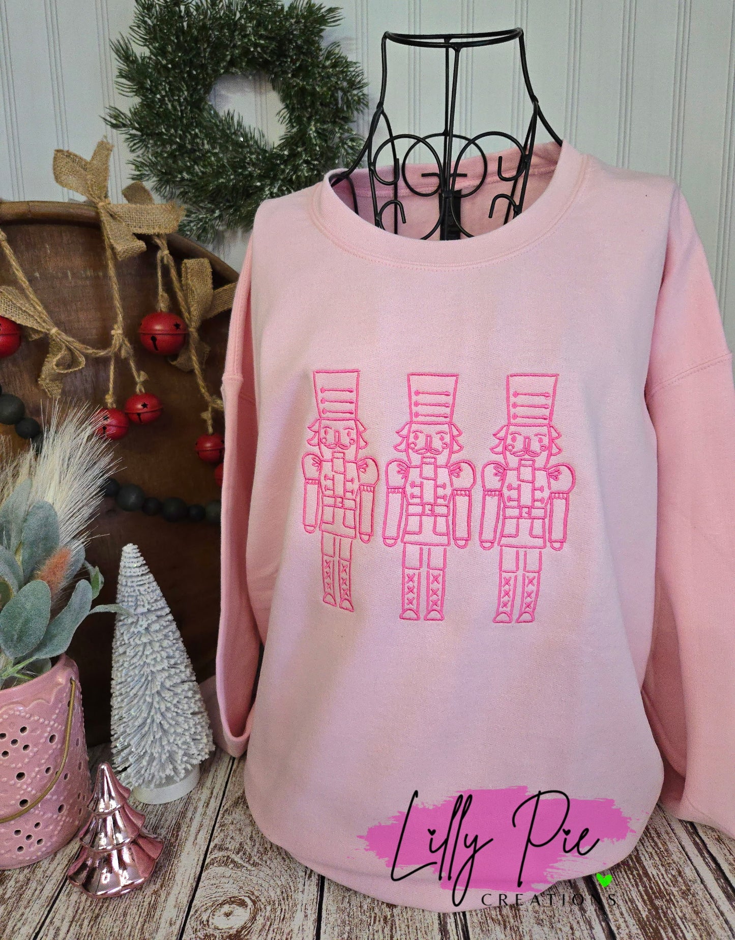 Nutcracker Trio Embroidered Christmas Sweatshirt