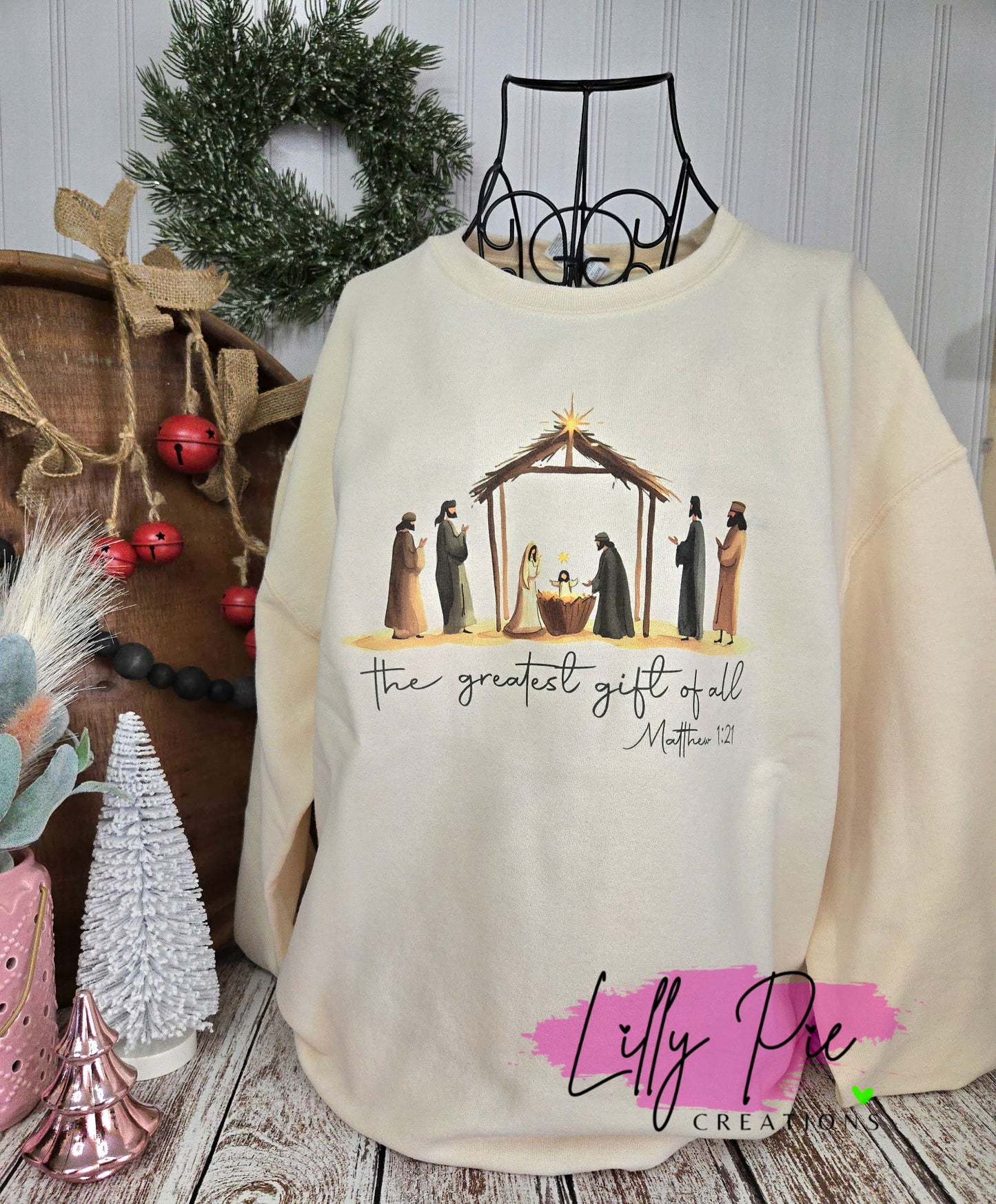 The Greatest Gift of all Sublimated Christmas Sweatshirt