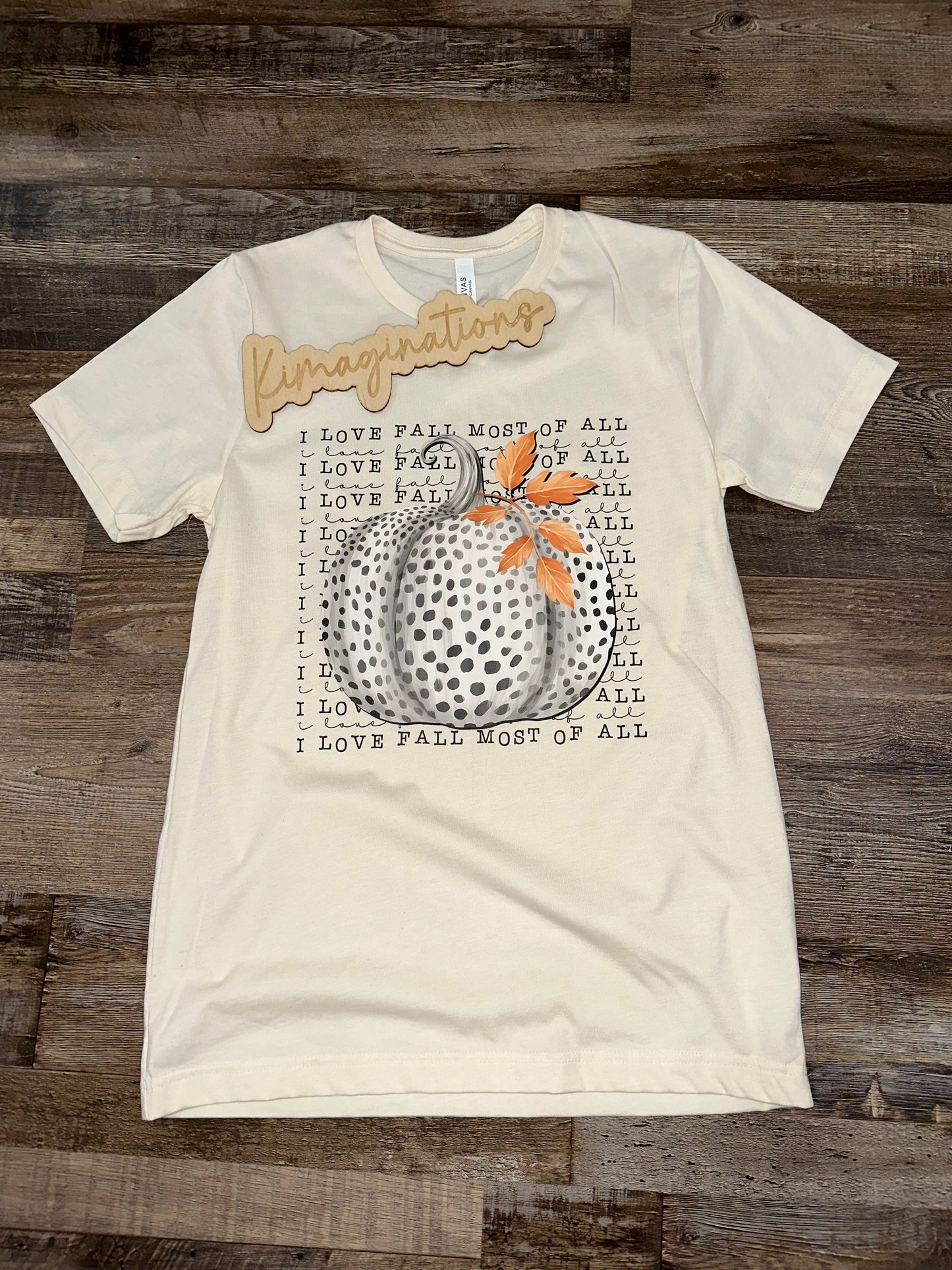 I Love Fall Most of All Polka Dot Pumpkin T-shirt