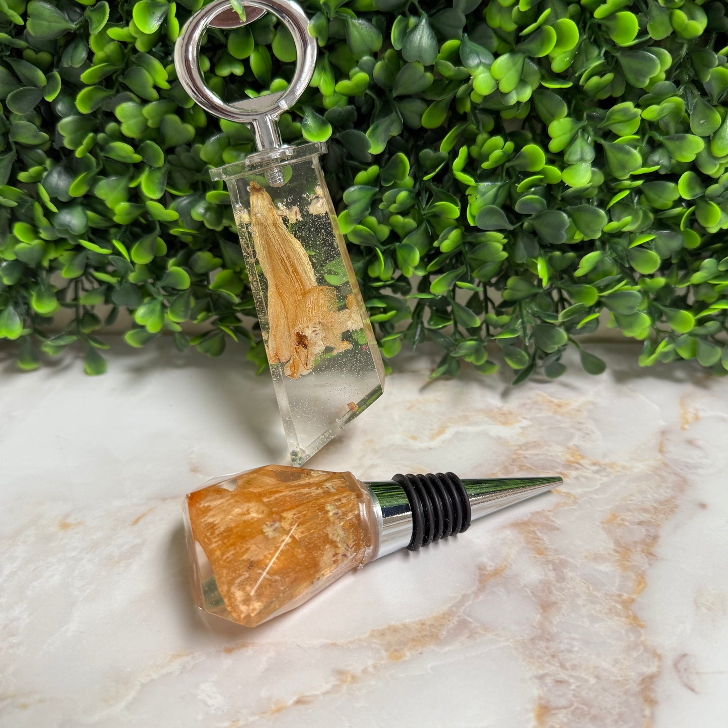 Resin Bottle Opener and Wine Stopper Set