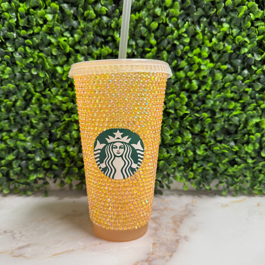 24 Oz Studded Orange Cup (with Coffee Lady)
