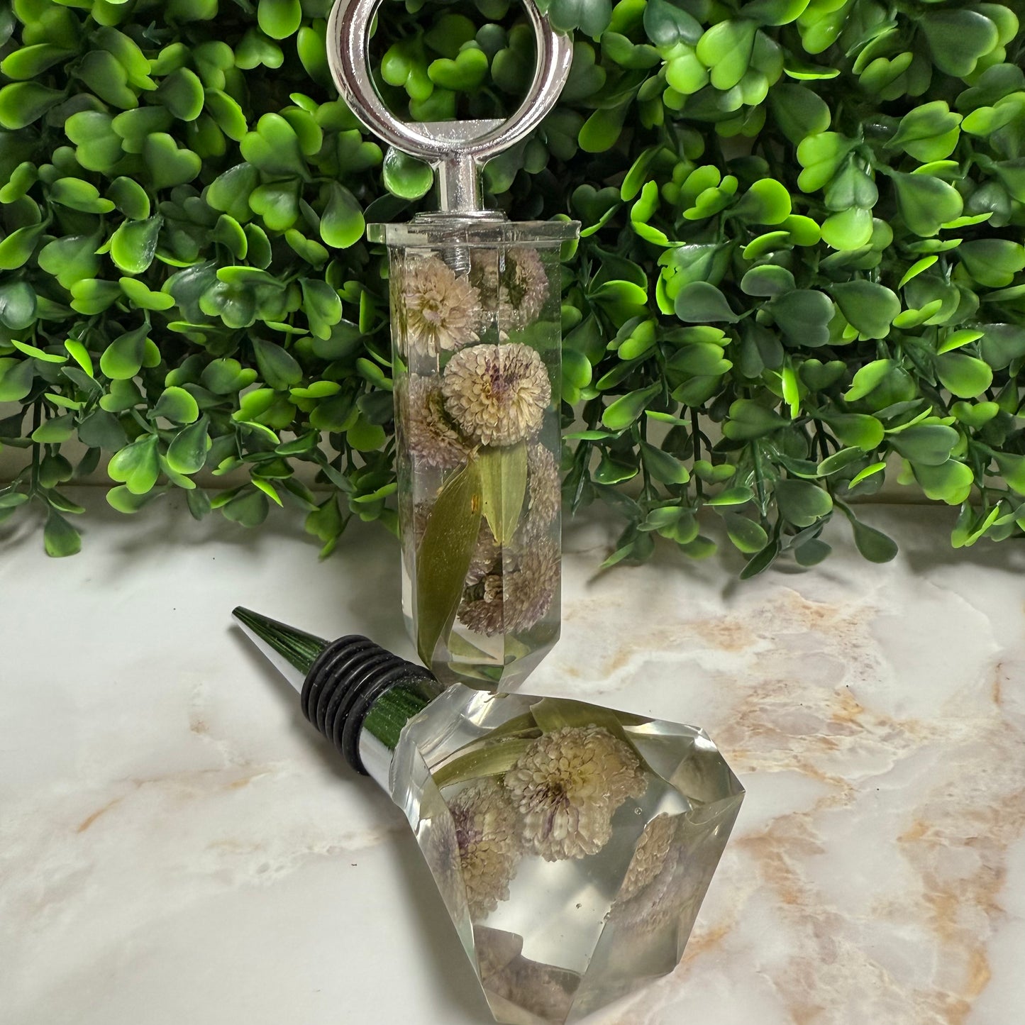 Resin Bottle Opener and Wine Stopper Set