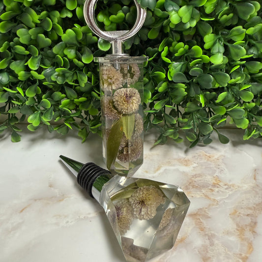 Resin Bottle Opener and Wine Stopper Set