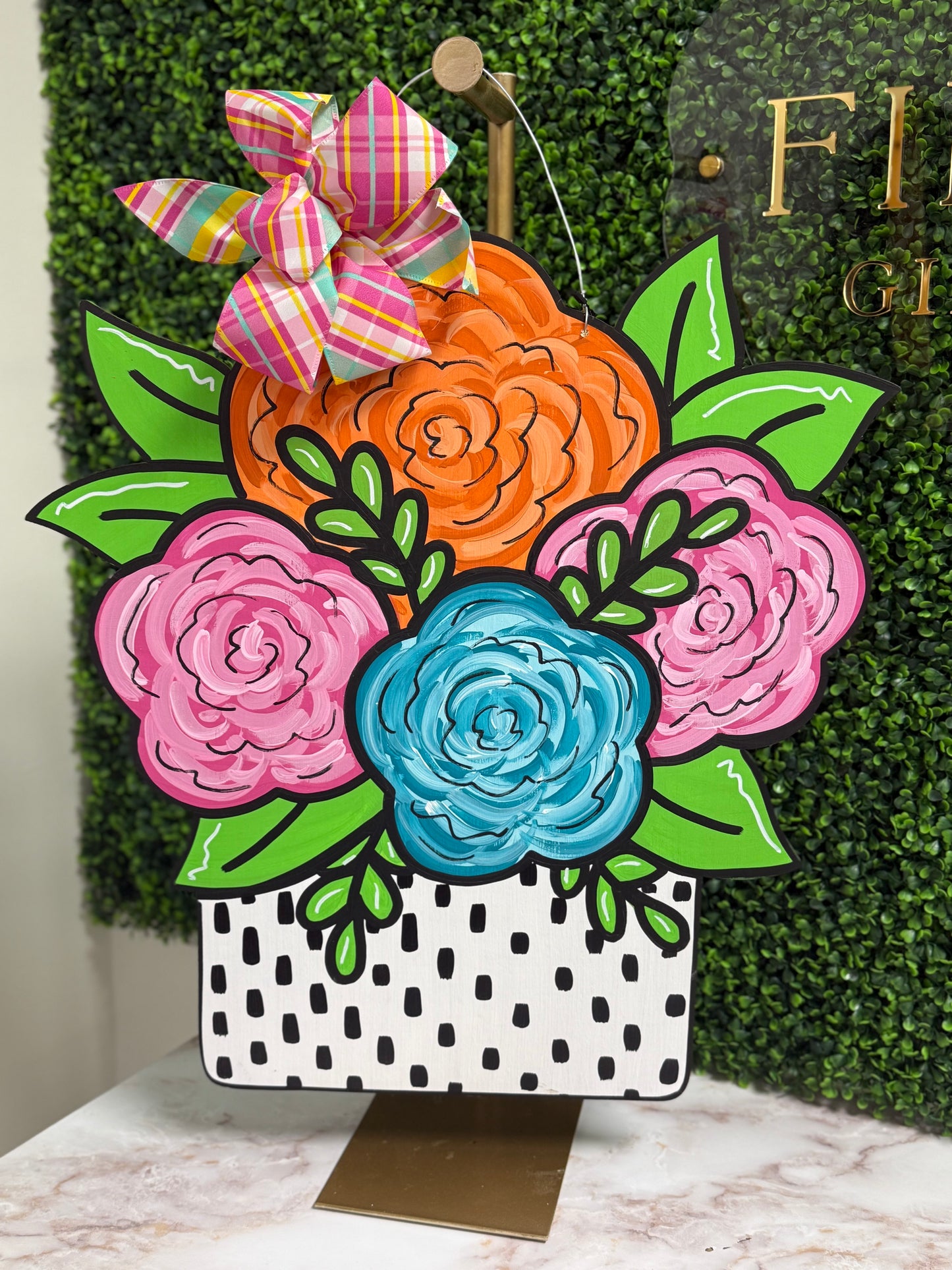 Floral in Vase Door Hanger