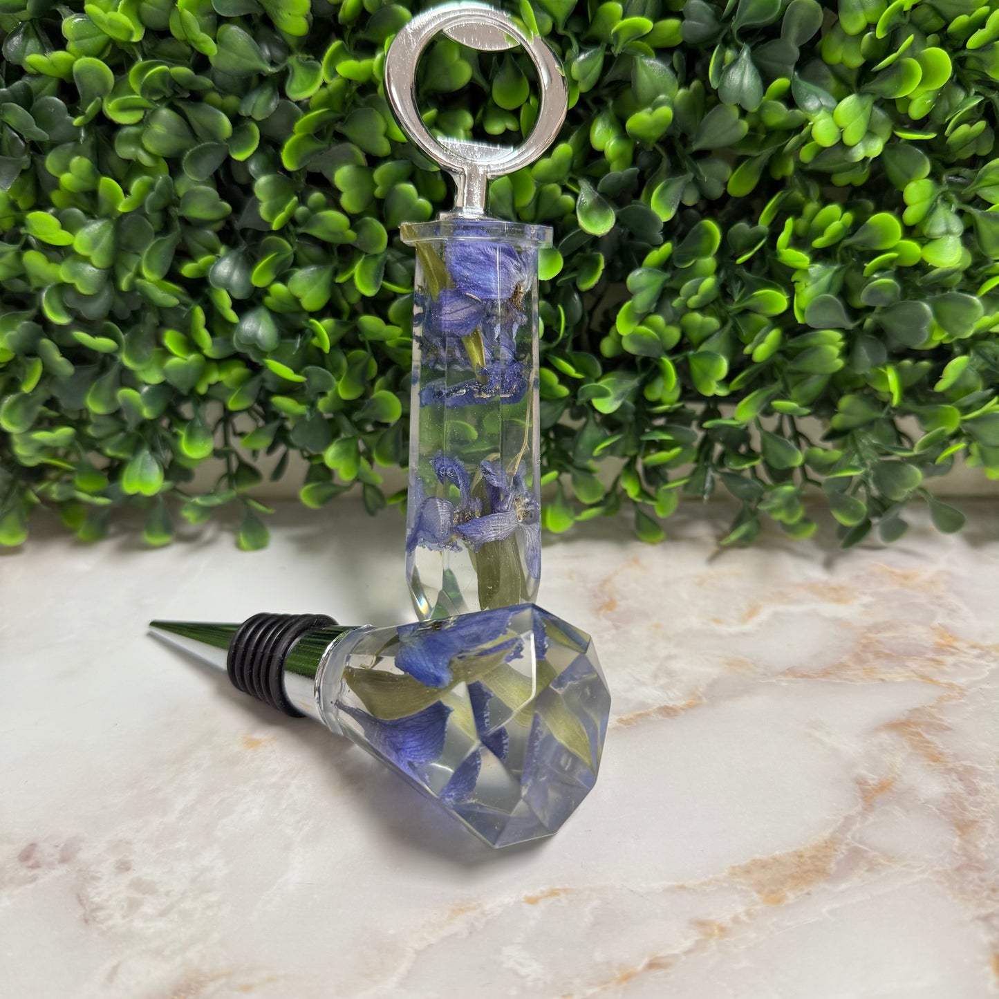 Resin Bottle Opener and Wine Stopper Set