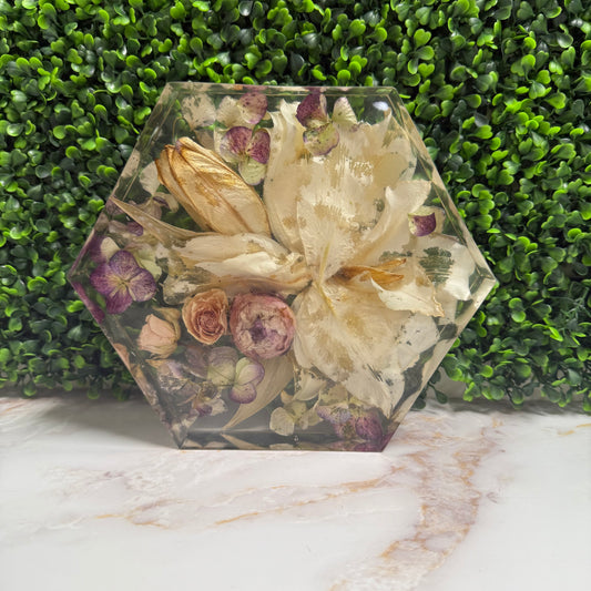 Preserved Flower Hexagon