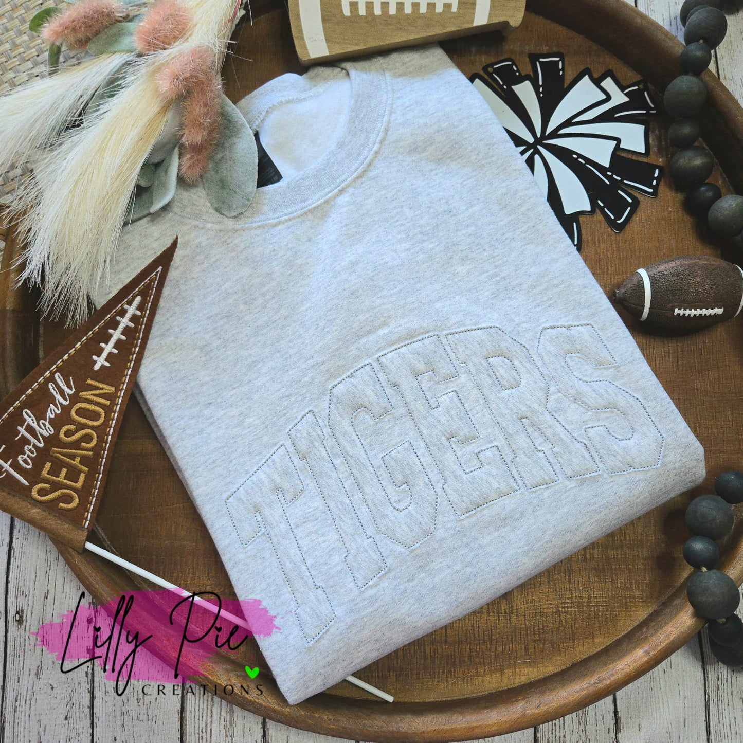 Tigers Applique Monotone Ash Sweatshirt