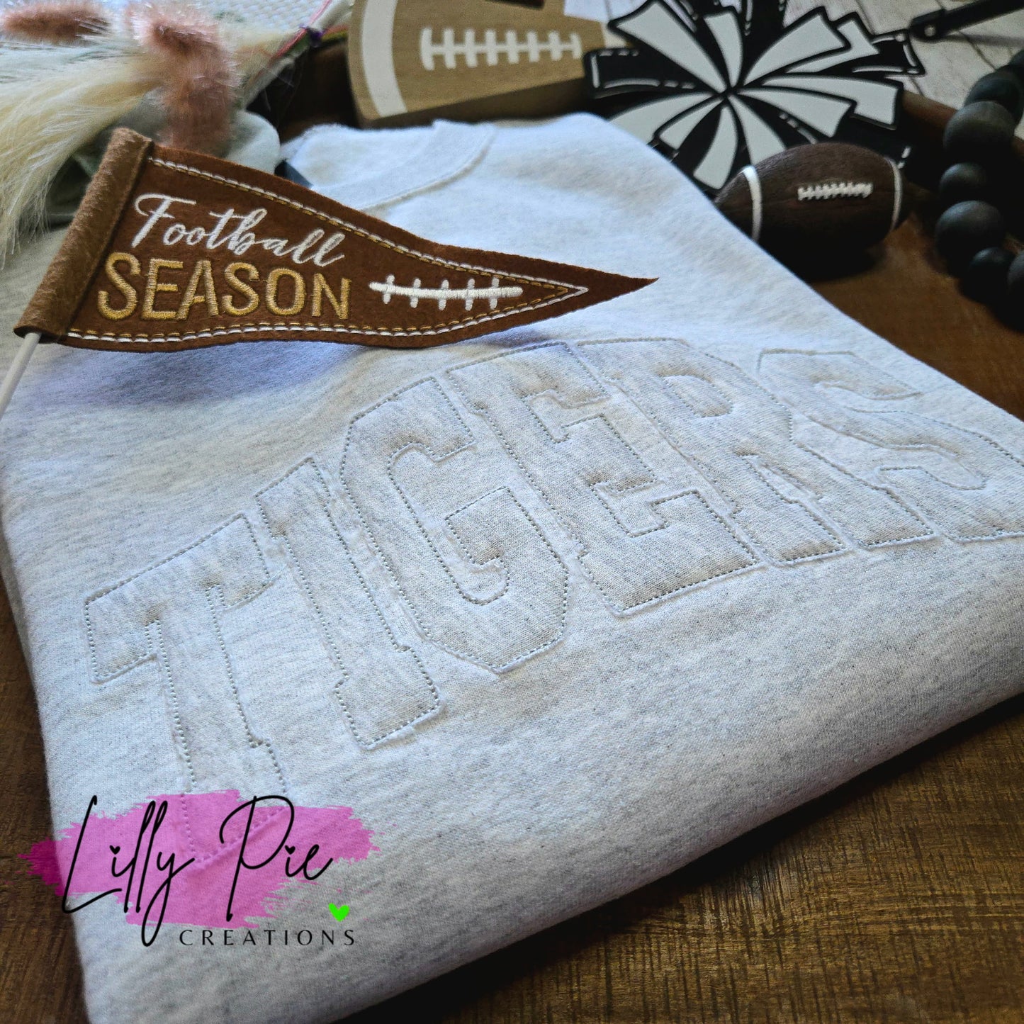 Tigers Applique Monotone Ash Sweatshirt
