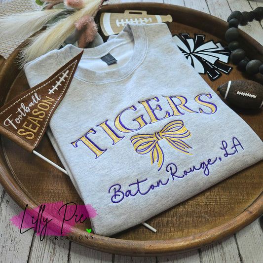 Tigers Bow Embroidered Sweatshirt