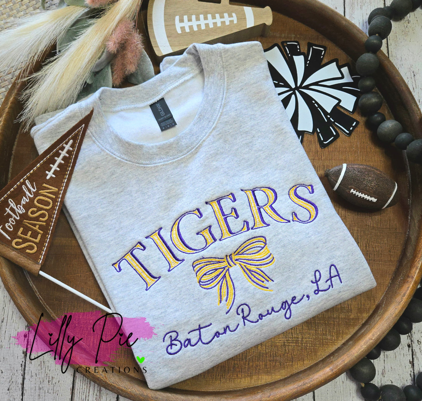 Tigers Bow Embroidered Sweatshirt
