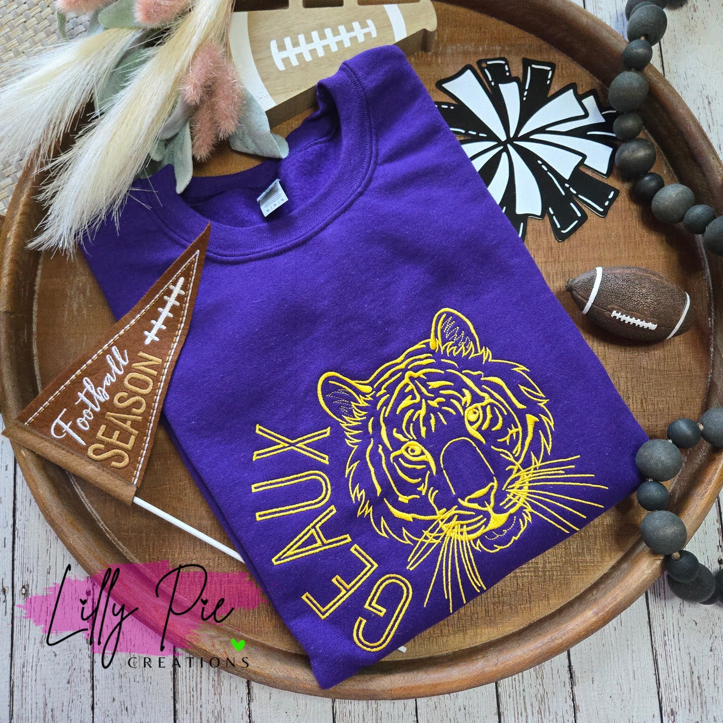 Geaux Embroidered Purple Sweatshirt