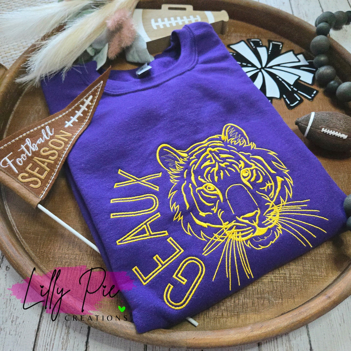 Geaux Embroidered Purple Sweatshirt