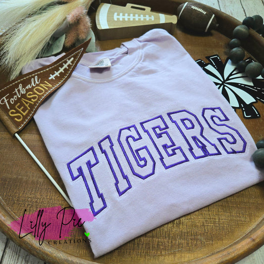 Embroidered Arched Tigers Comfort Colors Tee