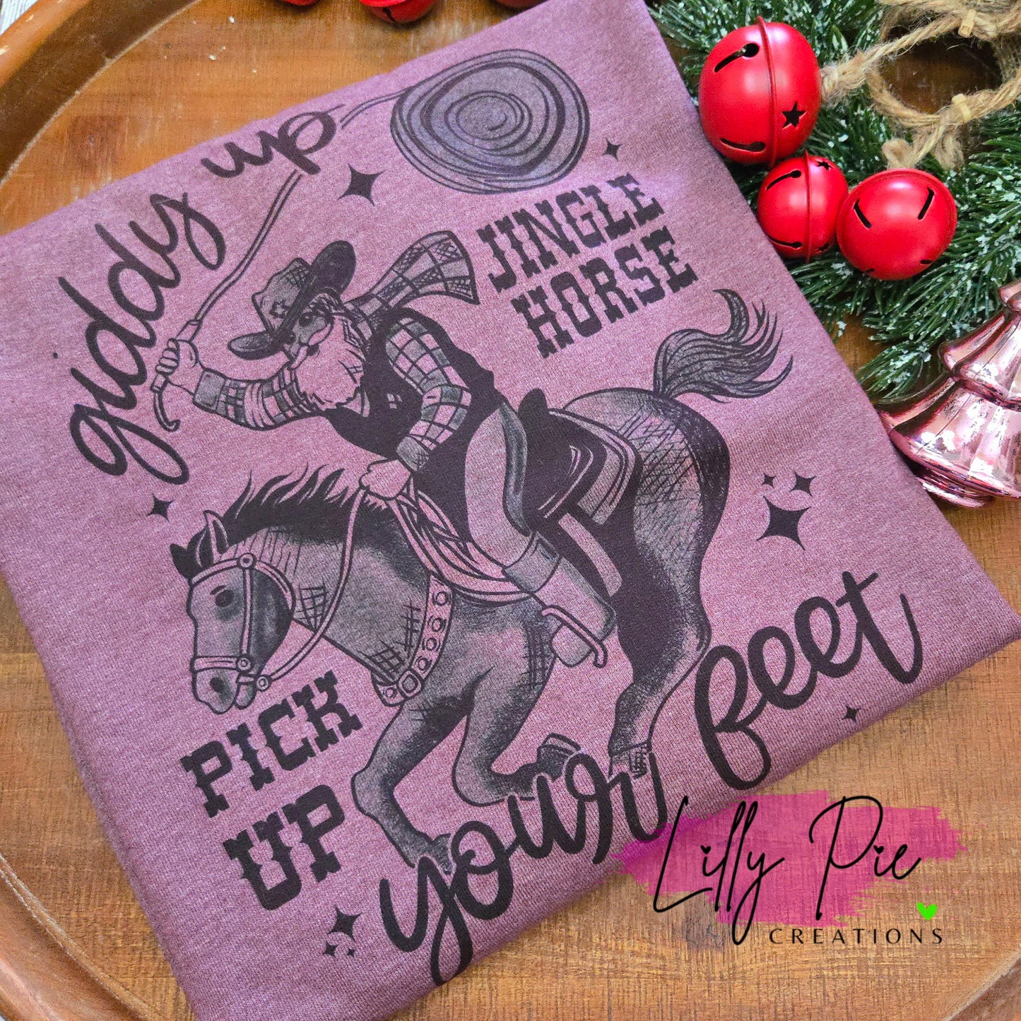 Giddy Up Jingle Horse Santa Sublimated Christmas Sweatshirt
