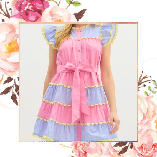 Scallops Tiers Colorblock Oh My Dress
