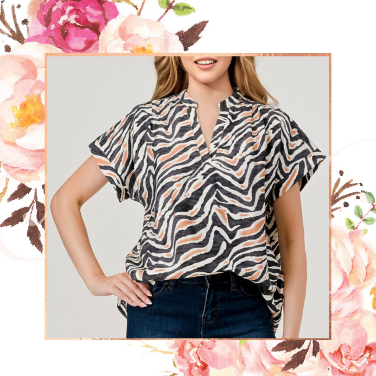 Tori Tiger Print Top