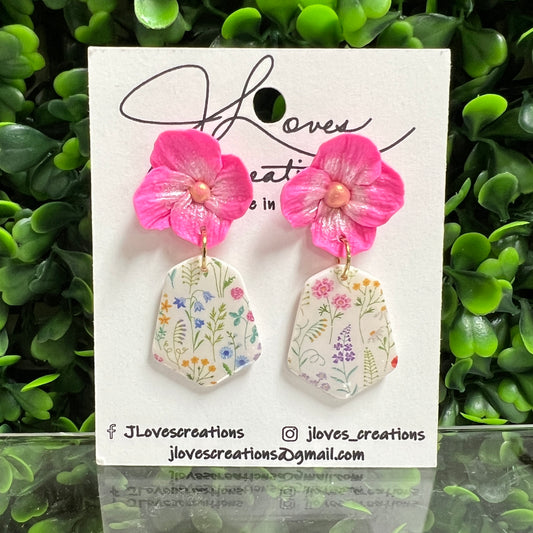 White Wildflower Earrings