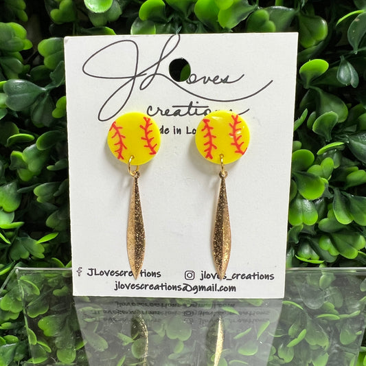 Softball Earrings