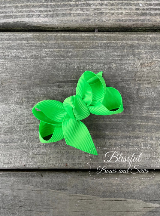 Baby Bows Neon Green