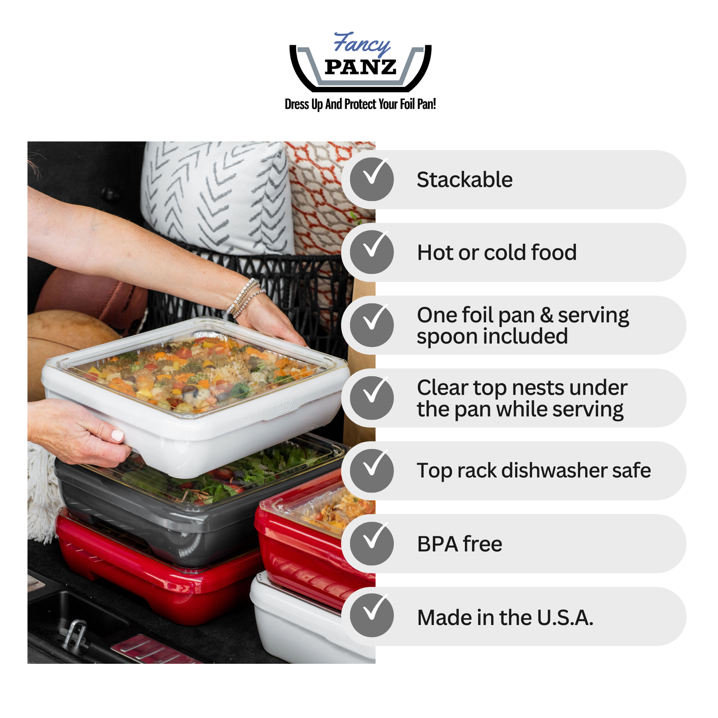 Square Set - 8x8 Pan Frame w/ Lid & Serving Spoon - White