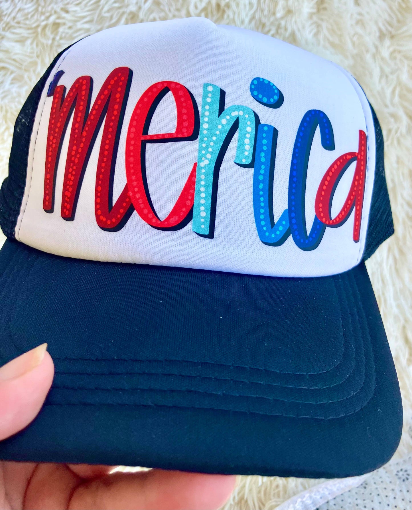 4th of July merica patriotic trucker hat 