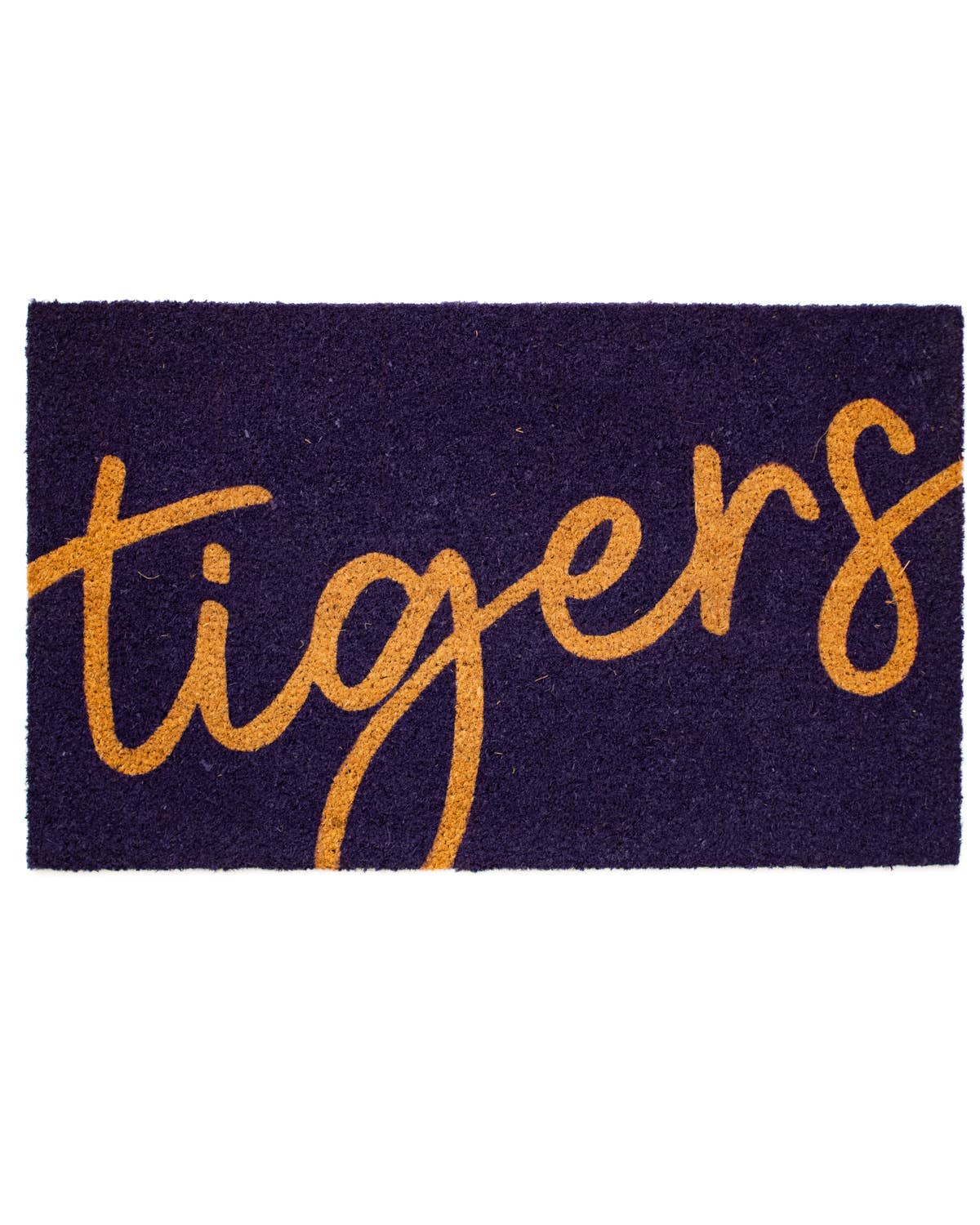 Tigers Coir Doormat   Purple/Gold   18x30