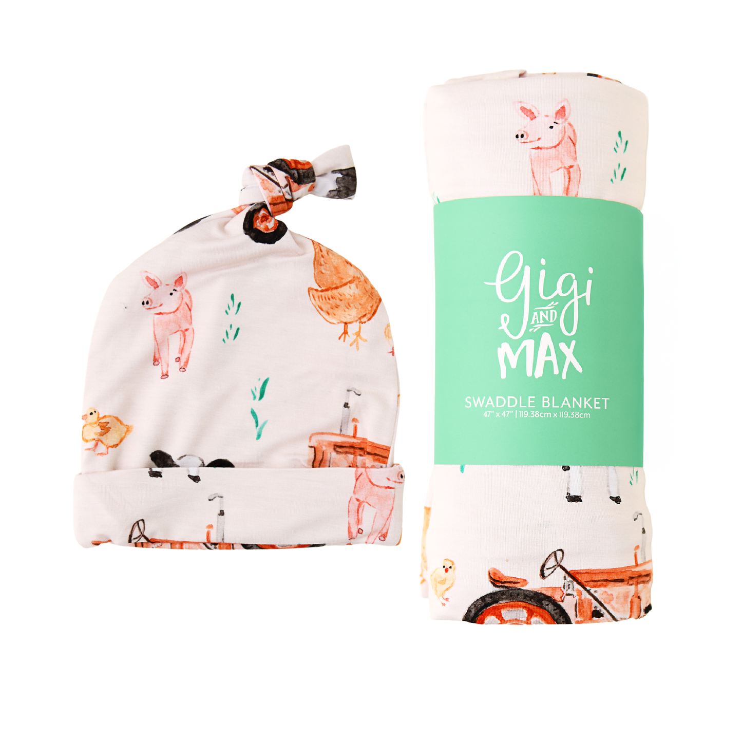 Millie Moo SWADDLE Bamboo Baby Farm Blanket Coming Home Gift
