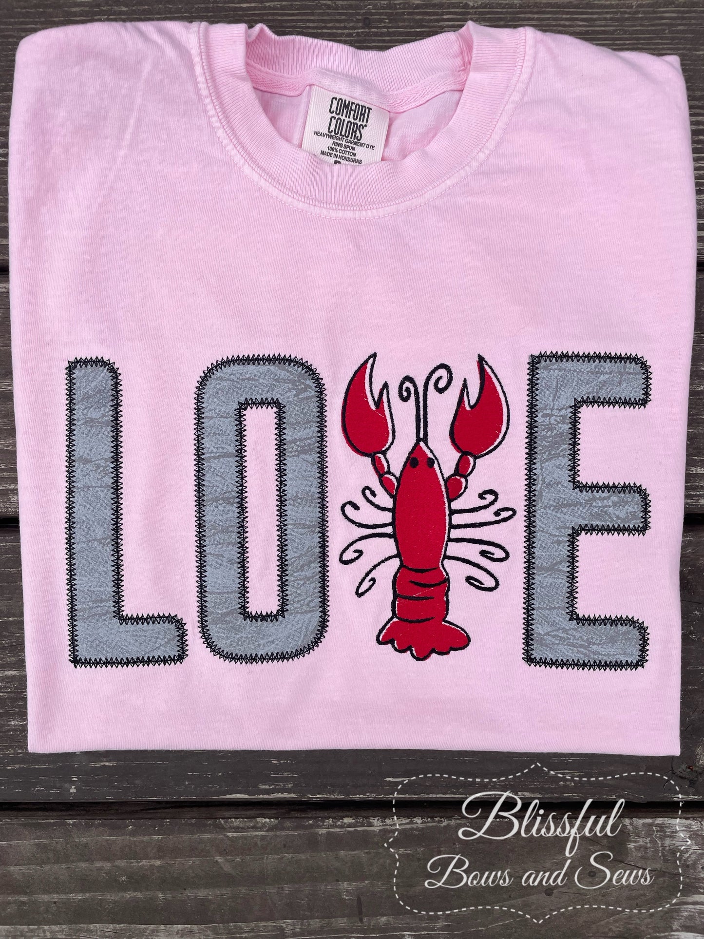 Love Crawfish Applique T-Shirt