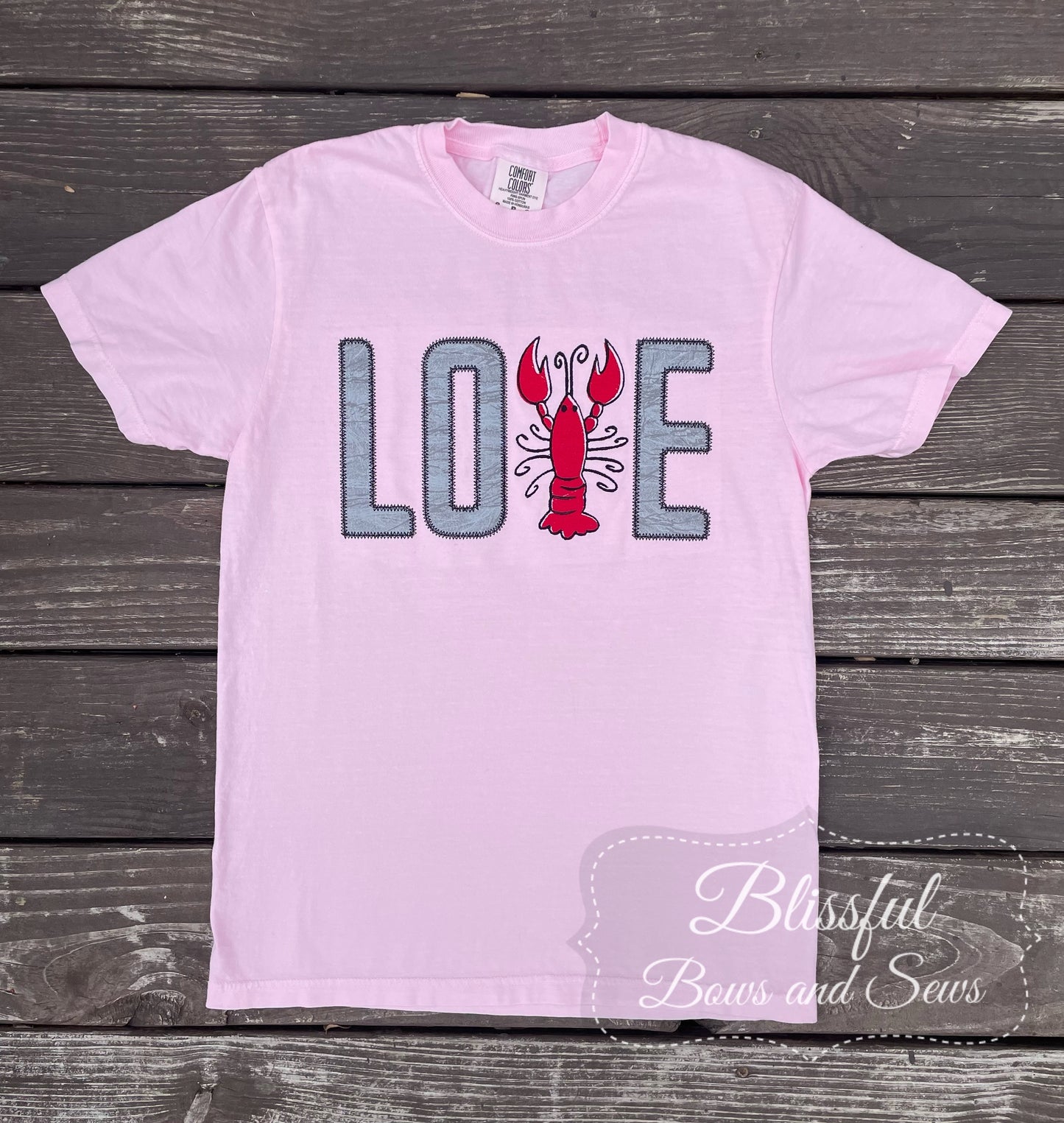 Love Crawfish Applique T-Shirt