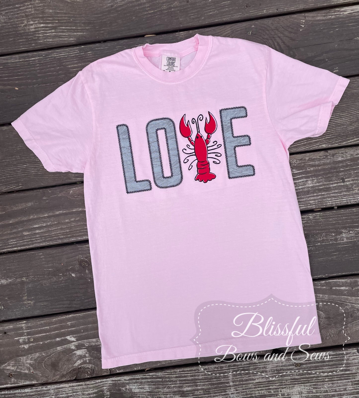 Love Crawfish Applique T-Shirt