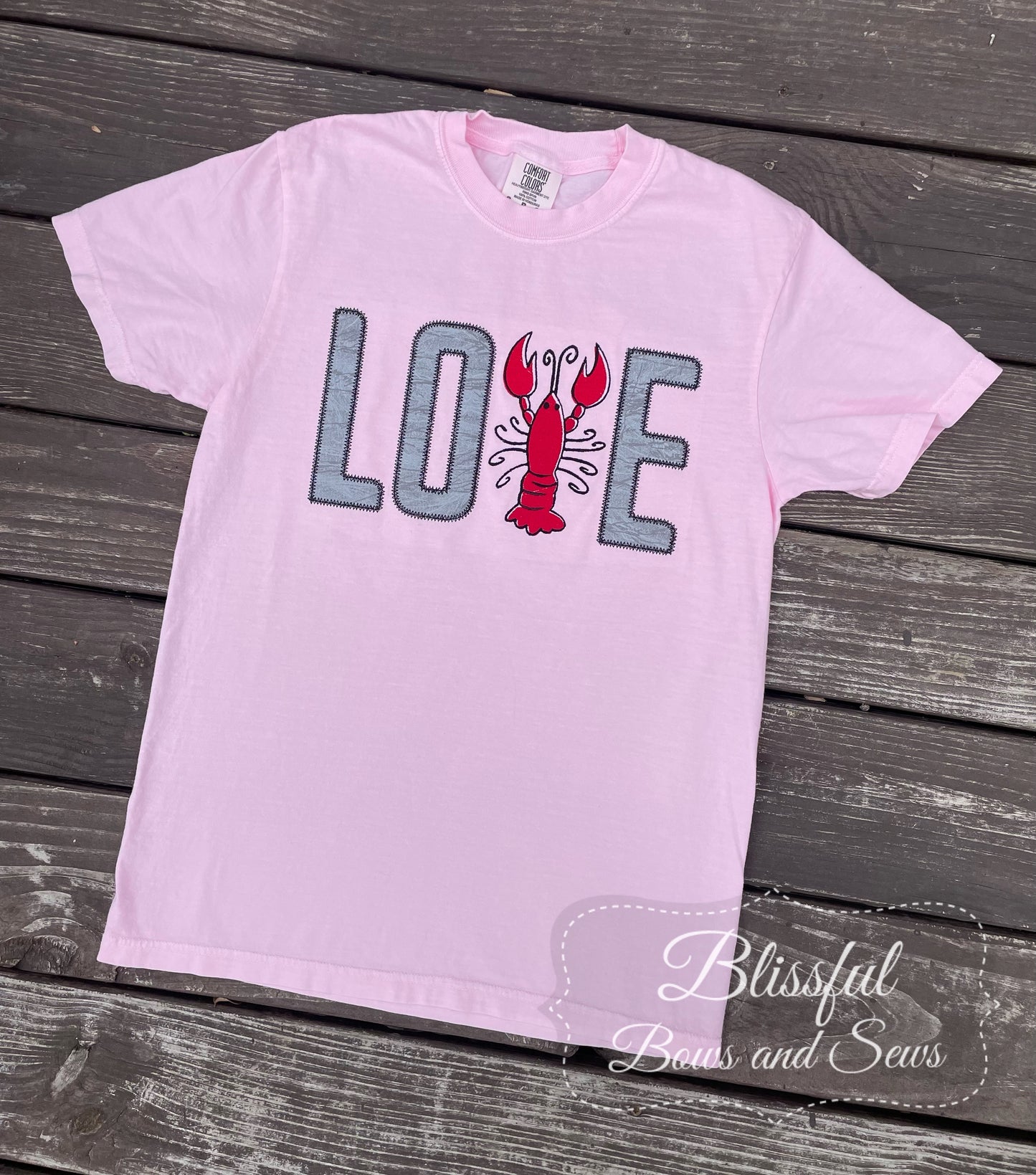 Love Crawfish Applique T-Shirt