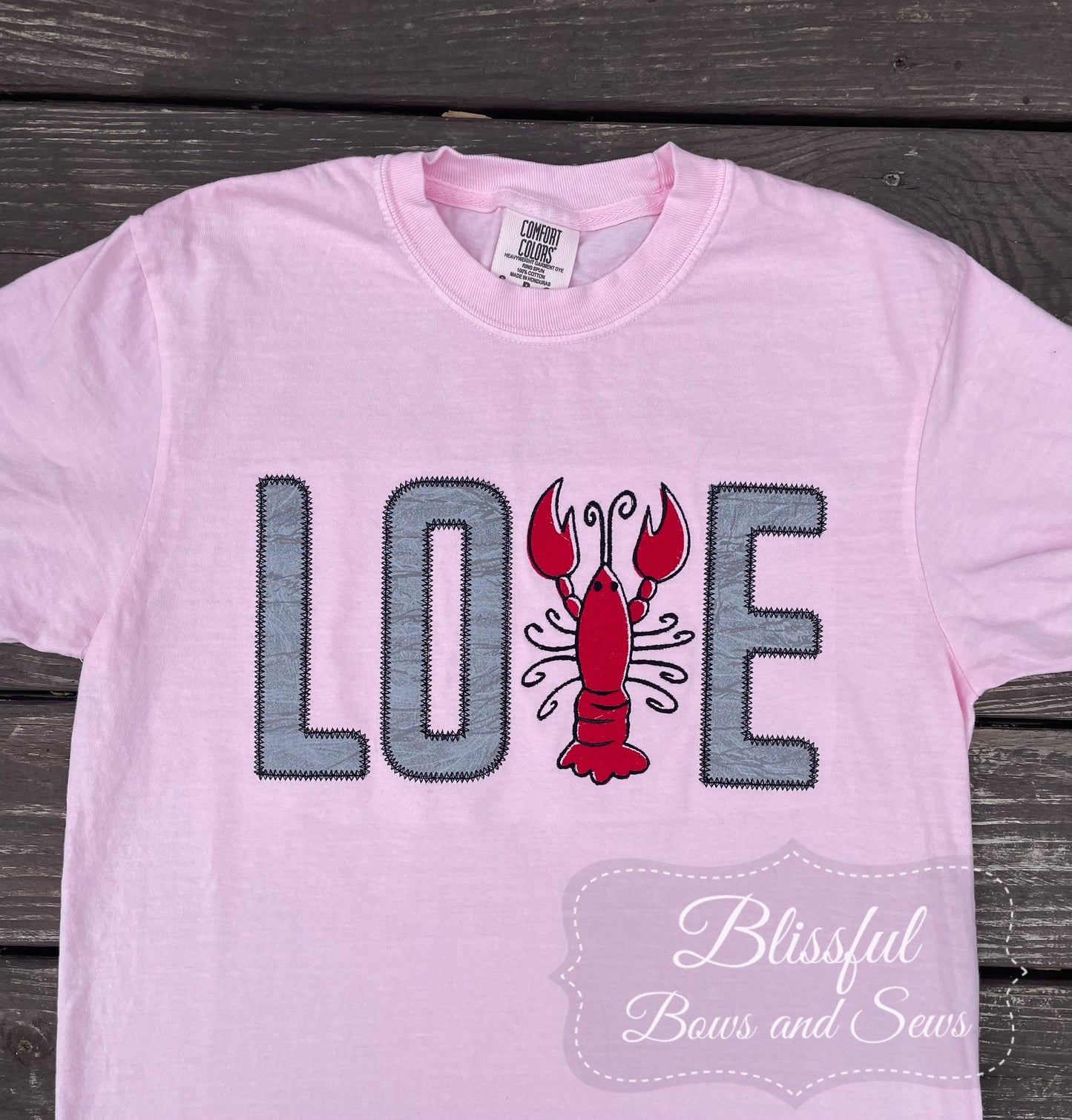 Love Crawfish Applique T-Shirt