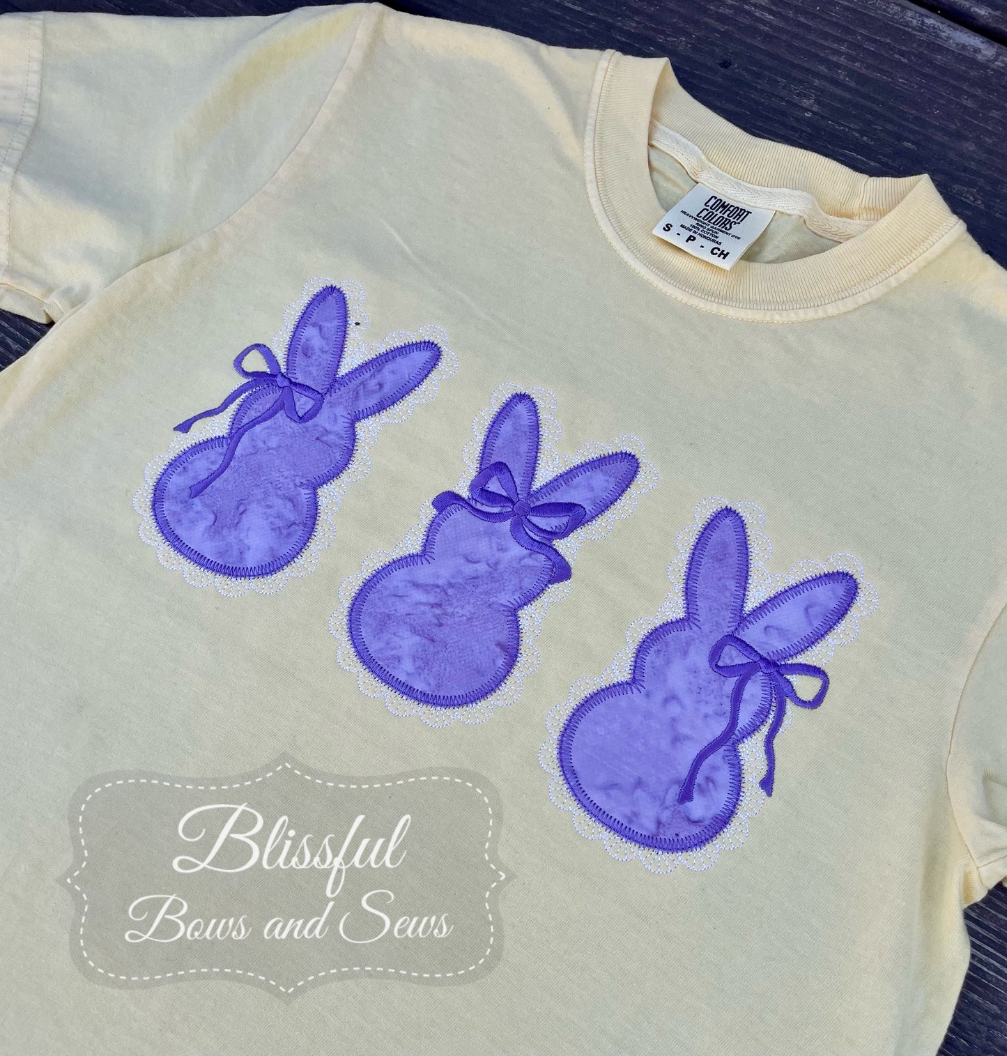 Peeps Purple & Gold Applique T-Shirt