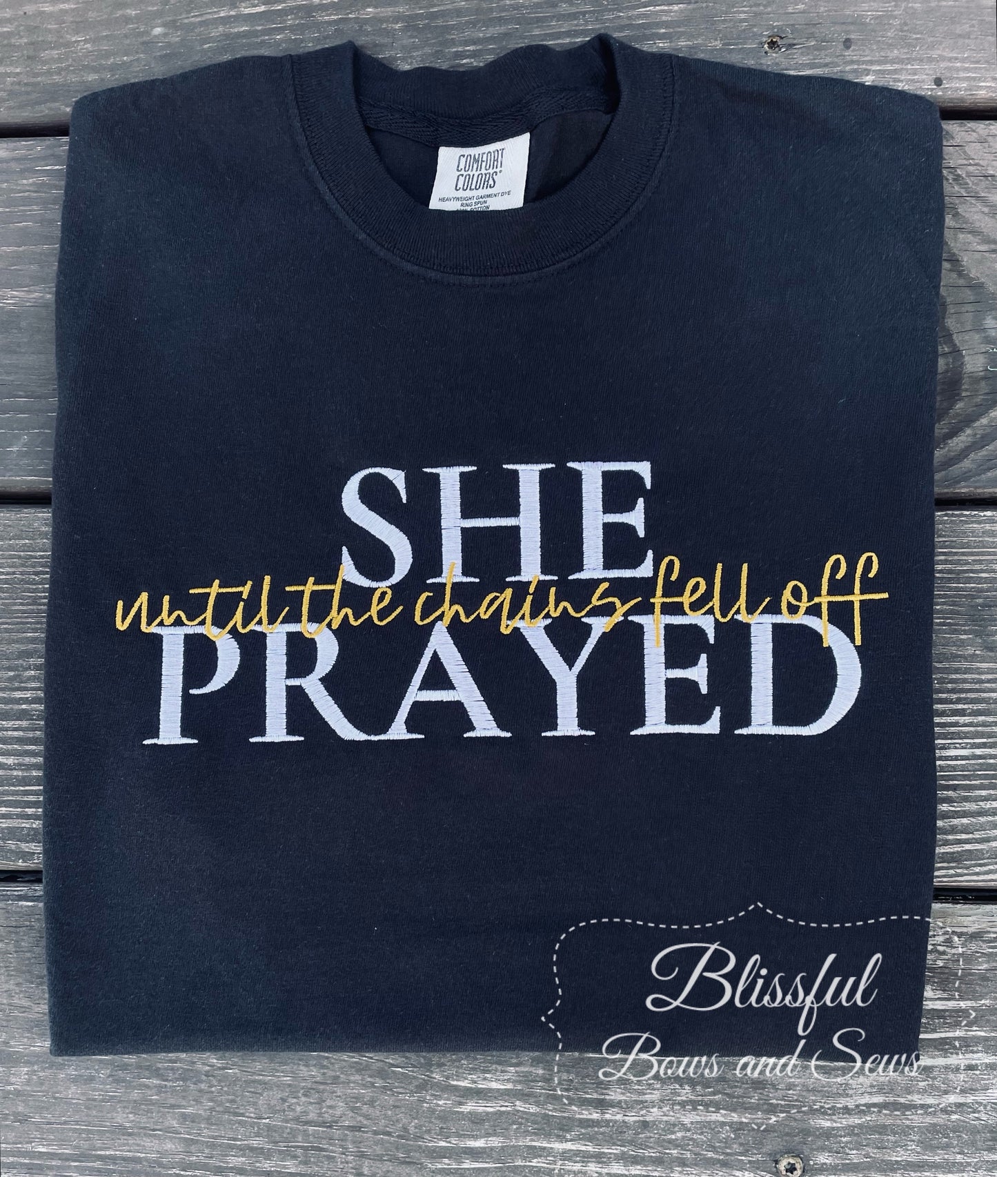 She Prayed Monogram T-Shirt