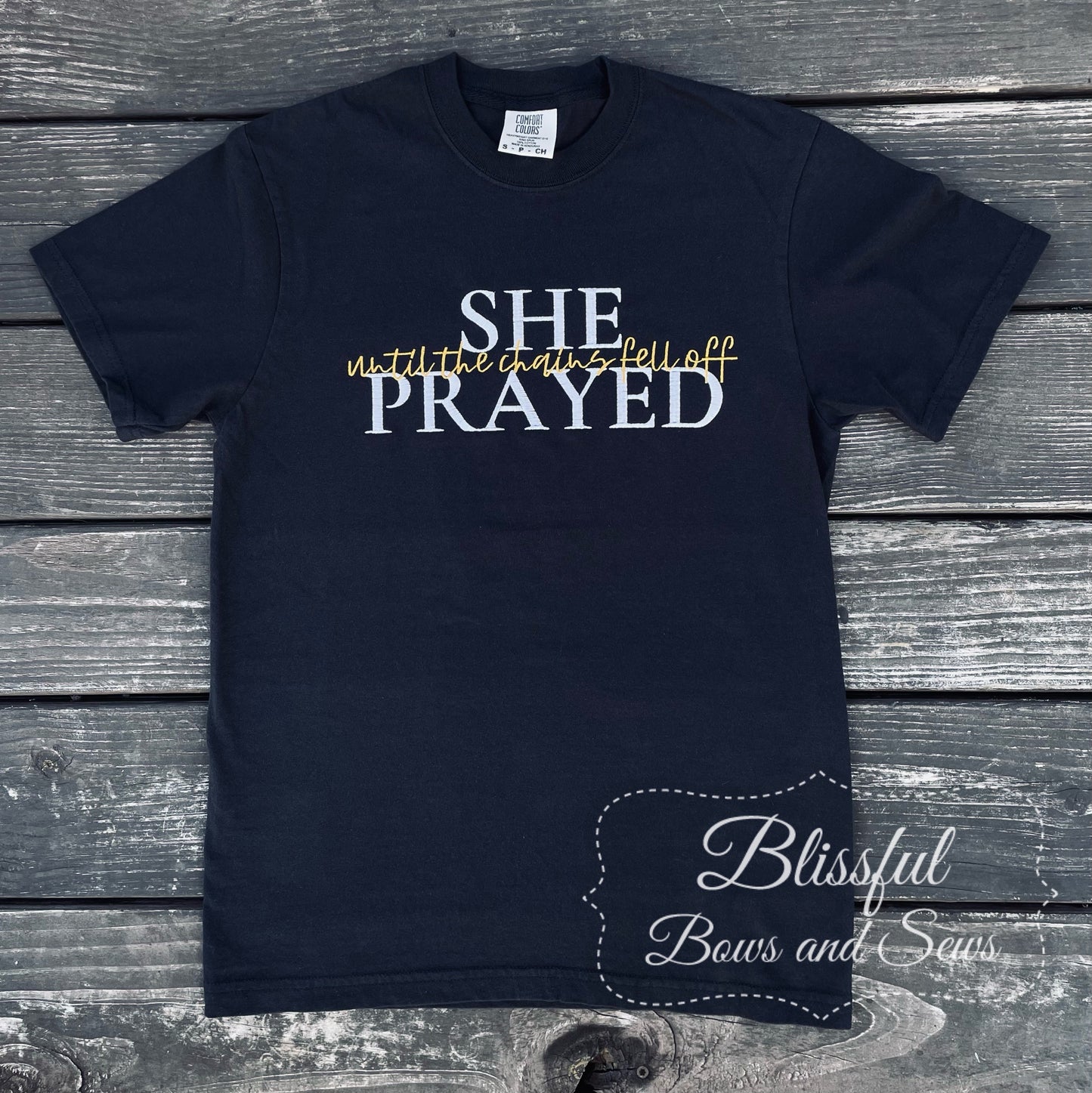 She Prayed Monogram T-Shirt