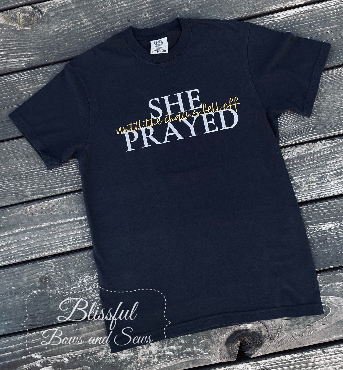 She Prayed Monogram T-Shirt
