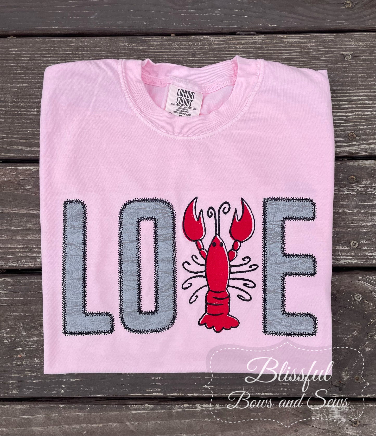 Love Crawfish Applique T-Shirt