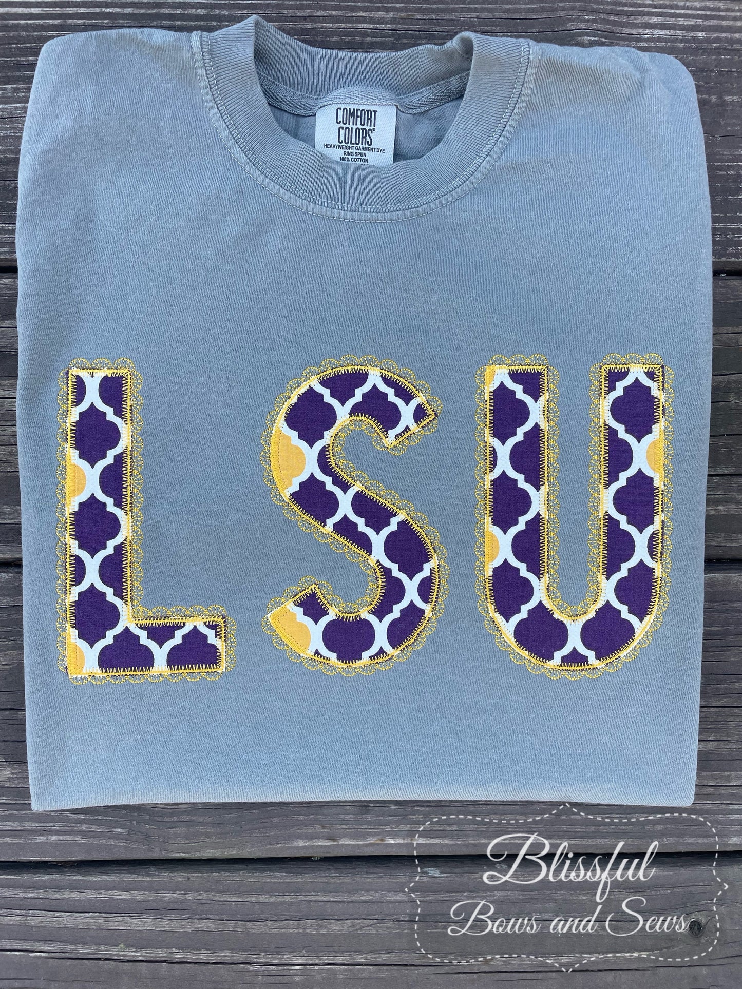 Purple & Gold Lace Applique T-Shirt