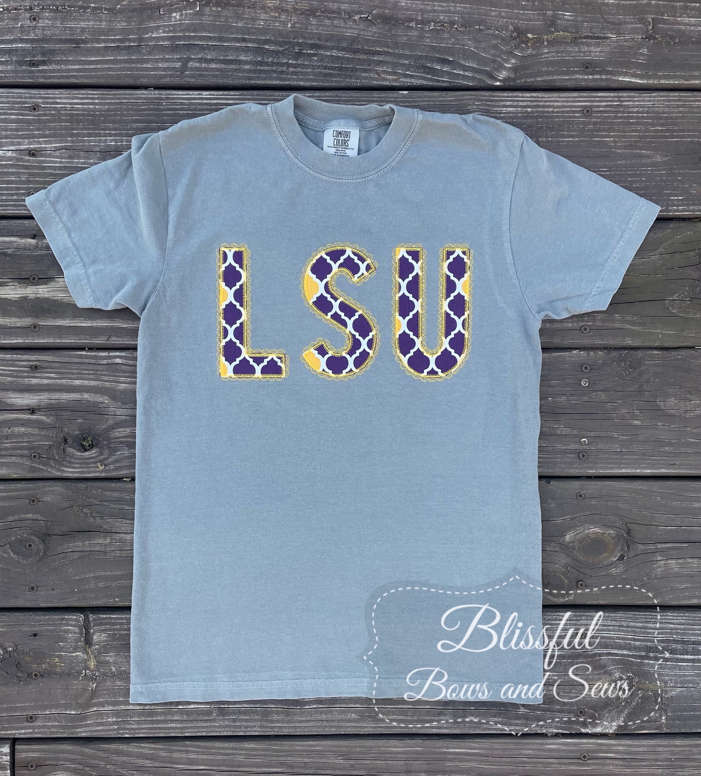 Purple & Gold Lace Applique T-Shirt