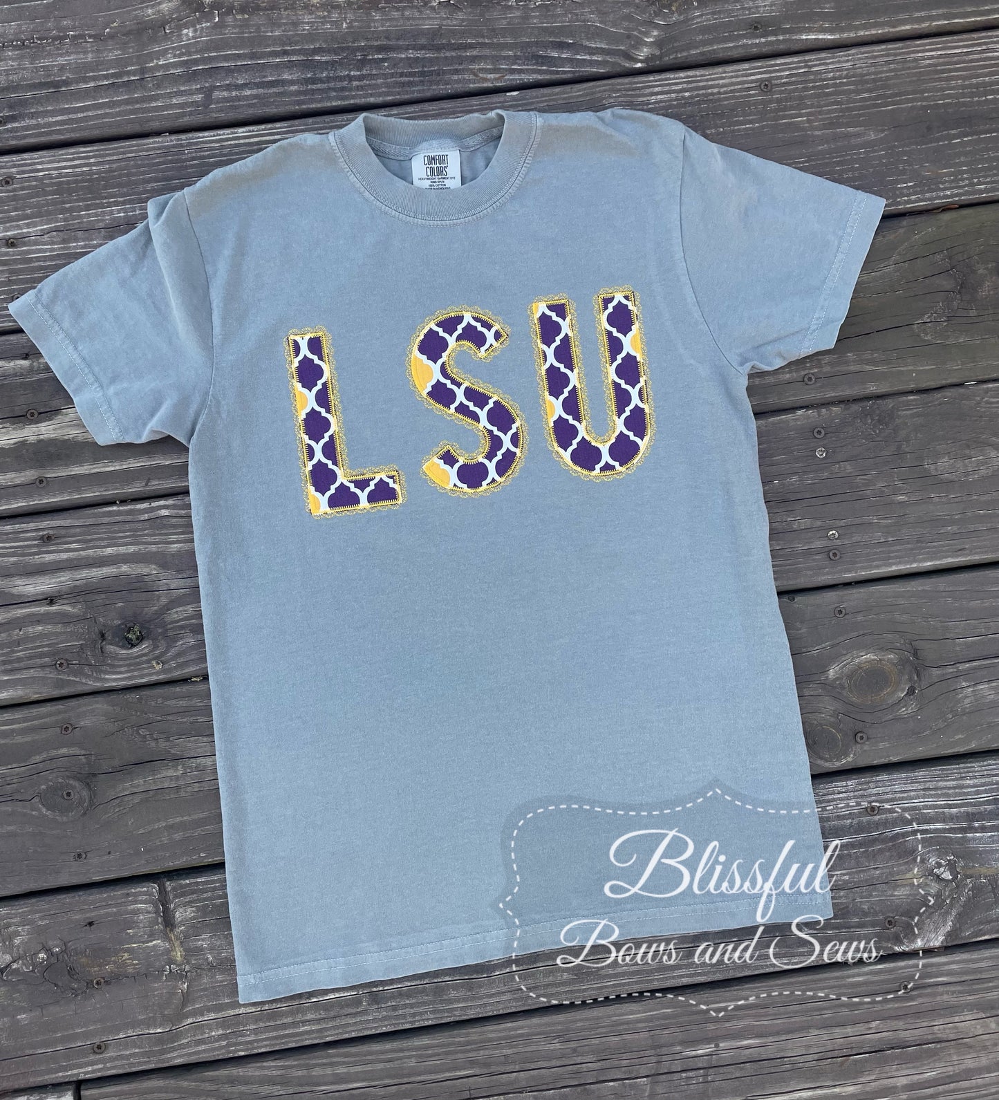 Purple & Gold Lace Applique T-Shirt