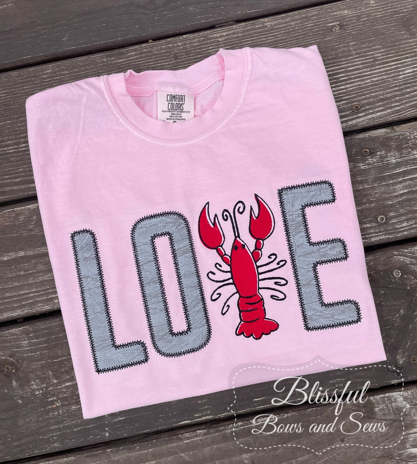Love Crawfish Applique T-Shirt