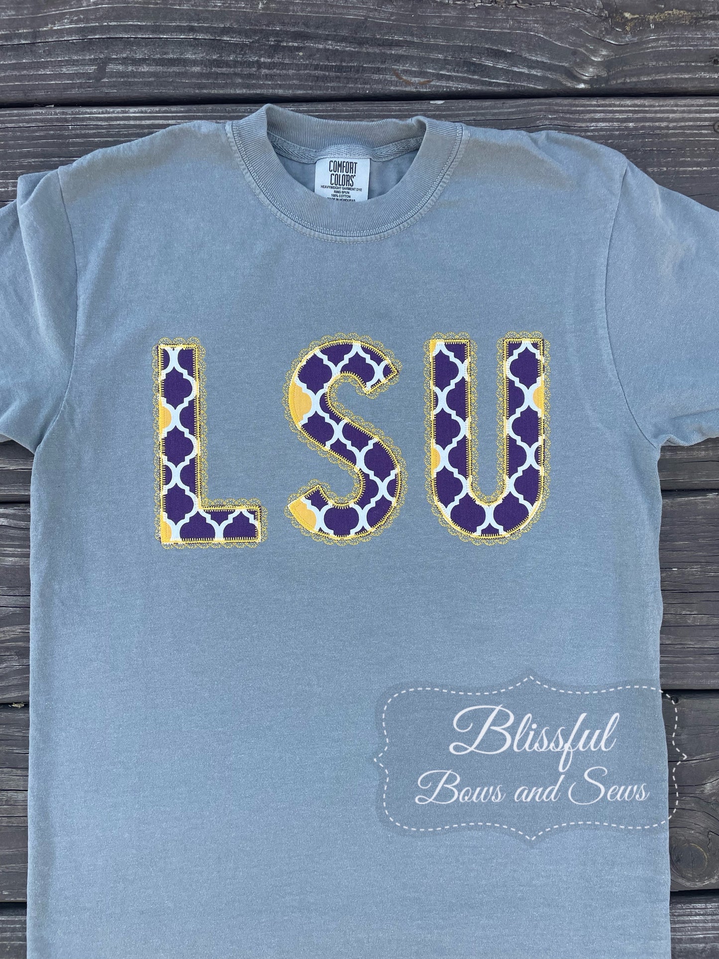 Purple & Gold Lace Applique T-Shirt
