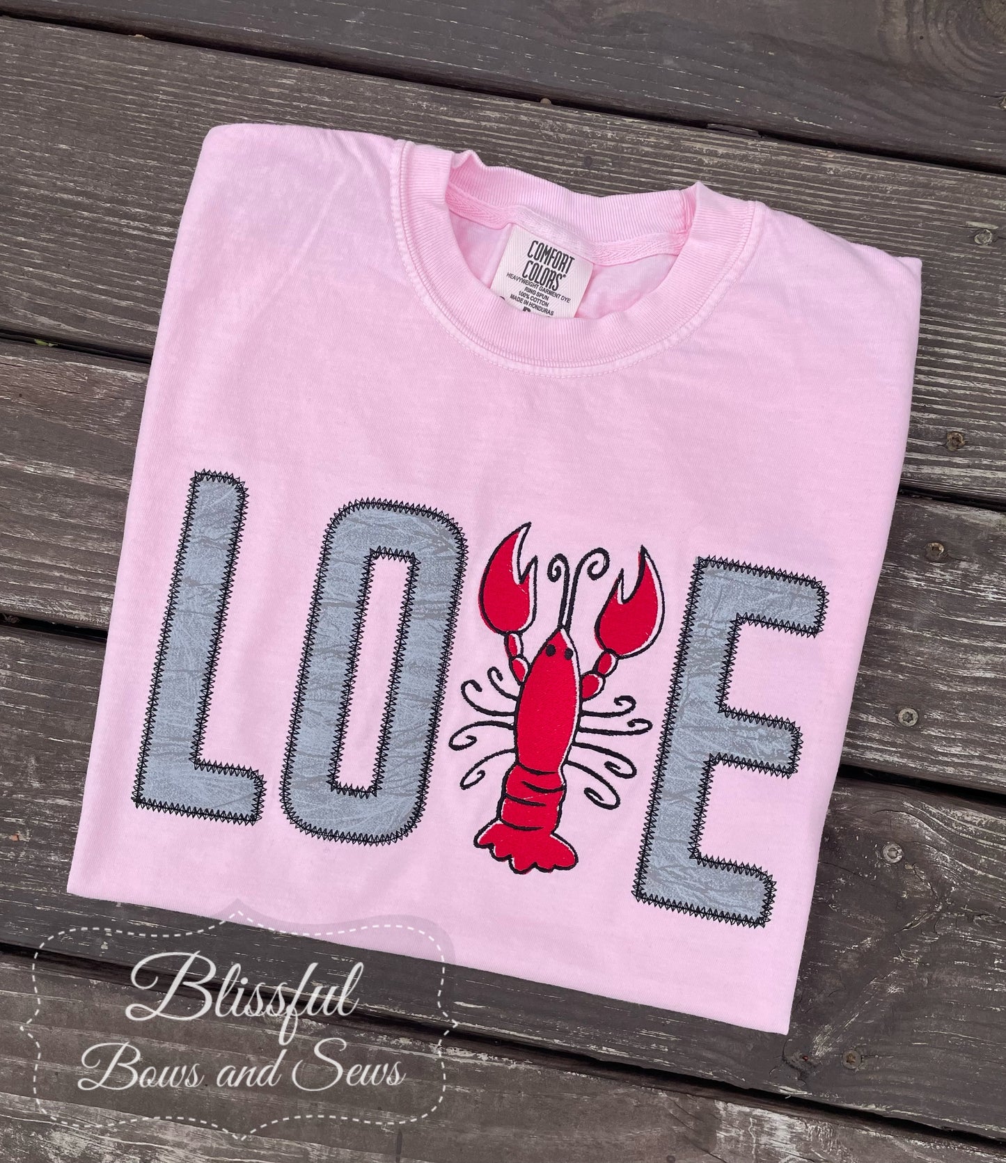 Love Crawfish Applique T-Shirt